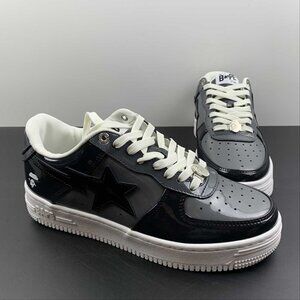 NWT Bape Sta Low Unisex Black And Gray Unisex Shoes